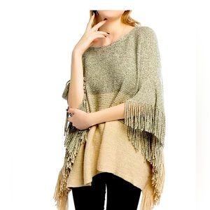 EST 1946 Bohemian cozy poncho ombré colors One size fits all.